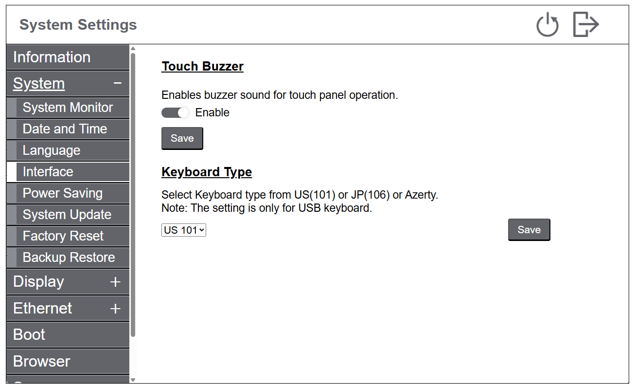 Advanced Interface Options Interface - GPW6000 Series Advanced Web HMI