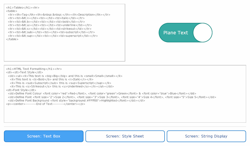 Rich Text support